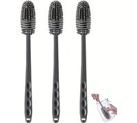 TEMU 3/7/10 Piezas Cepillo de Botella con Mango Largo, Limpiador para Frascos Deportivos al Vacío y Jarras Termo/Vidrio ()