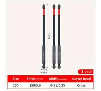 TEMU 3/8/15 piezas Juego de Tornillos Antideslizantes de S2 de 150 mm para Destornillador Eléctrico con Extensión Antideslizante