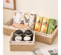 TEMU 3 Cestas de Ratán, Estilo Vintage para Sala, Dormitorio y Lavandería - Ideales para Guardar Mantas, Almohadas, Ropa y Toallas