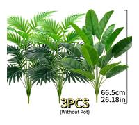 TEMU 3 Combinación de Árboles de Simulación de Plantas Verdes - Resistentes al UV, 36 Hojas por Juego para Decoración y Oficina, , de Boda, Sin Contenedor, Plantas Verdes Artificiales para Exteriores