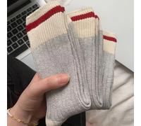 TEMU 3 de Calcetines para Otoño e Invierno, Estilo Coreano a Rayas con Bloques de Color y Agujas Gruesas la Pantorrilla para Hombres y Mujeres