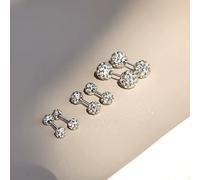 TEMU 3 de Pendientes de Hueso de Oreja de Cabeza de en Plata S925, Super Brillantes y Cómodos, Pendientes Pequeños para Orejas, Regalos Perfectos para Vacaciones y Accesorios de Boda