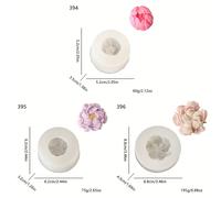 TEMU 3 moldes de silicona de flores hechas a para decoración de fiestas, diseño de Austin Rose y peonía