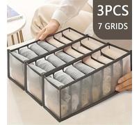 TEMU 3-Pack de Elegantes Cubos de Almacenamiento de Malla de Tejido No Tejido, Organizador Plegable de Ropa Interior y Pantalones para Armario, Divisor de Cajón Ahorrador de para Ropa