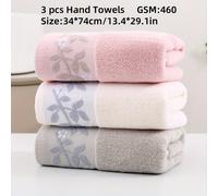 TEMU 3-Pack Toallas de algodón de lujo, 13,4 x 29,1 pulgadas, 460 GSM, Diseño de hoja , Super y absorbente, Ideal para regalo de Navidad y San Valentín, Conjunto de toallas de baño y viaje