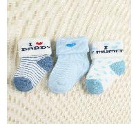 TEMU 3 pares de calcetines para niños de 0 a 3 meses, amo los calcetines de los papás y mamás