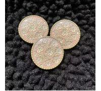 TEMU 3 piezas 2Cm Estilo Francés de Corte Base Rosa con Dorado Botones de Metal de Flores Retro Botones de Flores de Esmalte Estilo Vintage de Metal Hebilla Decorativa Adiciones para Abrigo Cheongsam