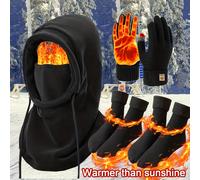 TEMU 3 piezas/4 piezas, gorro de invierno, cubierta para la cabeza, bufanda para el cuello, guantes, juego de calcetines cálidos