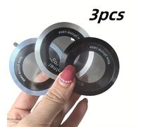 TEMU 3 piezas Anillo de Placa Magnética Universal, Soporte de Pegatina Metálica, Cargador Inalámbrico, Placa Metálica Adecuada para Soportes Magnéticos de Coche