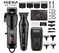 TEMU 3 Piezas con Pantalla Digital Recargable USB Inalámbrico Cortapelos Eléctrico de Barba Cuerpo ABS Set Estiloso Regalo para o