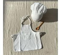 TEMU 3 Piezas Conjunto de Chef para Bebés Recién Nacidos con Gorro de Chef, Delantal y Cuchara de Madera - para Niños y Niñas, Juego de Cocina No y Sesiones de Fotos, Regalo para Baby Shower, para
