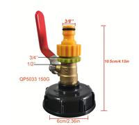 TEMU 3 piezas, conjunto de conectores plásticos de 3/8'' y acero inoxidable de 1/2'' con exterior, válvula de cobre , adaptador para cubeta de 60 litros S60*6, adaptador de de agua, cubierta de .