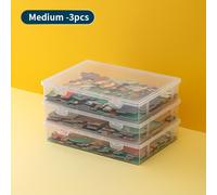 TEMU 3 Piezas de Almacenamiento Transparente para Rompecabezas, Organizador Multifuncional de Juguetes Desmontables para Niños, de Almacenamiento para Documentos y Escritorio del Hogar