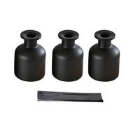 TEMU 3 Piezas de Botella Difusor, Material de Vidrio Transparente Dispensador Multifuncional para Decoración del Hogar y Baño con 20 Varillas Aromáticas Negras