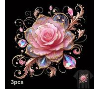 TEMU 3 piezas de calcomanías de transferencia térmica + planchado en ropa + patrones de que se pueden cortar + ajuste sin costuras + material + adecuado para mochilas (solo imagen)