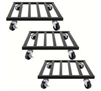 TEMU 3 Piezas de Carrito para Plantas con Ruedas, 10 Pulgadas/12 Puñagos, Soporte Metálico Cuadrado Resistente Base Dolly Bloqueable, 150 Lbs Capacidad Más Macetero Interior y Exterior