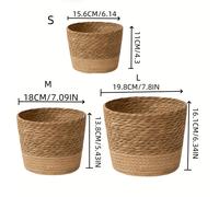 TEMU 3 Piezas de Cesta de Almacenamiento Tejida a , de Almacenamiento , Estilo y Sencillo de Granja, Ideal para Almacenamiento en Escritorio, Macetas de Plantas y Almacenamiento para Picnic