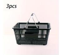 TEMU 3 piezas de cestas de plástico de gran resistencia con - Material PP duradero, diseño rectangular negro para retail, tiendas de y uso doméstico