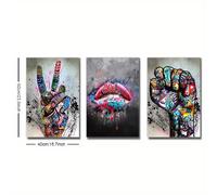 TEMU 3 piezas de con , amor y - callejero abstracto colorido con citas de amor, de madera de , decoración de pared para , dormitorio, bar, café - Estilo pop moderno, uso interior/exterior, de pared de