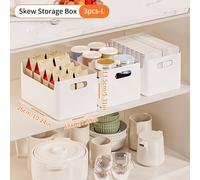 TEMU 3 piezas de contenedores de plástico rectangulares apilables con - Conjunto de organizador multipropósito impermeable para cocina, despensa, oficina y organización del hogar, baúles