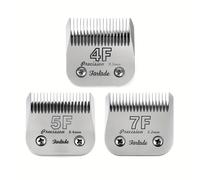 TEMU 3 piezas de cuchillas de afeitar para mascotas de acero desmontables 4F/5F/7F, compatibles con /Wahl/, de corte 1/8'' (3,2 mm) - 3/8'' (9,5 mm), material de acero al carbono.