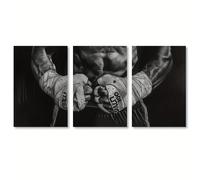 TEMU 3 Piezas de Decoración de Pared en sin - Dinámicas de Boxeo y con Patrones a Rayas, Posters de Acción Deportiva para Sala o Dormitorio, Moderno , Regalo DIY para al Boxeo