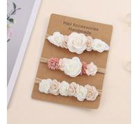 TEMU 3 Piezas de Diademas Elásticas Florales, Juego de Diademas Beige y Versátiles
