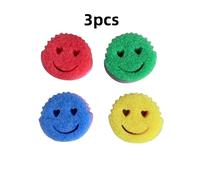TEMU 3 Piezas de Esponjas Cara Antirrayaduras - Almohadillas Suaves y de Color a la (Rosa/Azul/Naranja) para Cocina, Baño, Limpieza Multiusos, Diseño Divertido, Fregona de Calidad