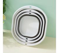 TEMU 3 piezas de juego de fregadero plegable, sin , bañera portátil para viajes, adecuada para dormitorio, hogar, lavandería, higiene personal comercial, contenedor de baño, sin energía, sin batería.