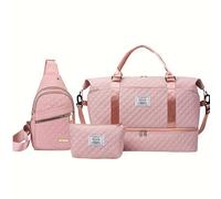 TEMU 3 piezas de juego de moda para viajes, incluyendo una bolsa de y práctica, una bolsa de pecho y un pequeño estuche de maquillaje, hechos de tela duradera, ideales para salidas y ejercicios.