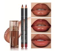 TEMU 3 piezas de labial hidratante y delineador labial - Define tus labios con precisión 3D, un para cualquier ocasión, perfectamente versátil para estilo de maquillaje!