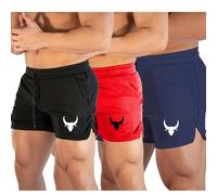 TEMU 3 piezas de Pantalones Cortos de Playa para Hombre con Diseño Original de Cabeza de , Impresión de Baloncesto, Deportes, , Secado Rápido, Cómodos y Transpirables