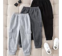 TEMU 3 piezas de Pantalones de Niño para Otoño/Invierno en Color Sólido + + con Bolsillos, Modernos y a , Pueden Ser un Regalo, Perfectos para Exteriores
