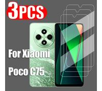 TEMU 3 Piezas de Protector de Pantalla de Vidrio Templado para Xiaomi POCO C75 5G/4G, Película de Vidrio Templado para Xiaomi POCO C75 4G/5G