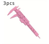 TEMU 3 Piezas de Regla Deslizante de Métrica-Inch. Herramienta de Medición. Para la Profundidad de los Lados Internos y Externos. Calibrador Vernier de Plástico Rosa. Plantilla Mini de para Maquillaje