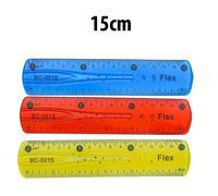 TEMU 3 piezas de reglas flexibles, semi-transparentes de PVC, que se pueden doblar en pulgadas y centímetros, reglas suaves y curvas para adultos, uso en aula, , hogar y oficina.
