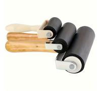 TEMU 3 piezas de rodillos de goma de corcho de primera calidad con de madera para una aplicación , grabado y frotado de tambor