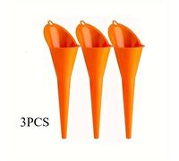 TEMU 3 piezas embudo de repostaje para coche y moto, de aceite lubricante, boquilla larga inclinada sin manos, embudo plástico multifuncional con cuello largo
