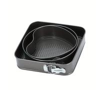 TEMU 3 piezas Juego de hornear navideño, moldes para pasteles de acero al carbono con base desmontable, moldes de policarbonato de y redondos, para cocina creativa y suministros de cocina.
