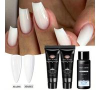 TEMU 3 Piezas Kit de Gel para Extensiones de Uñas , 20ml/Botella, Deslizante, Semipermanente Removible por Inmersión, Suministros DIY para Extensiones de Uñas y Diseño de Manicura