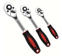 TEMU 3 Piezas Llave de Telescópica 1/4" 3/8" 1/2", Herramienta con Rápida y Mango de 24 Dientes para Sockets