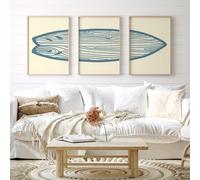 TEMU 3 Piezas Minimalista en : Tríptico de Tabla de Surf Boho para Decoración de Casa de Playa, Regalo para el Hogar