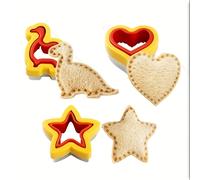 TEMU 3 Piezas Molde para Sándwiches de Dinosaurio Estrella Amor, Cortador de Pan y Galletas DIY para Picnic Bento