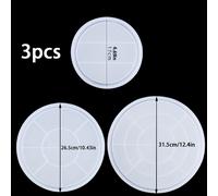 TEMU 3 Piezas Moldes de Silicona Resina Tamaño Grande/Medio/Pequeño, Bandeja Redonda para Cemento o Epoxy, Molde para Macetas y Flores, Artesanías Decorativas DIY, Placa de Hormigón