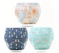 TEMU 3 Piezas Pantalones de Entrenamiento para Baño con Estampado, Pañales de Tela de Algodón Gasa Transpirable de 6 Capas para Bebés en Todas , Pantalones Pañal para Niños, Pañales Lavables