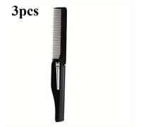 TEMU 3 Piezas Peine Desenredante Plegable Premium con Dientes , Mango de Acero Inoxidable para Todo Tipo de Cabello, Portátil y Compacto