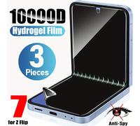 TEMU 3 Piezas Película de Privacidad Hidrogel para for Samsung Flip 7/SE/Z Flip 6/Z Flip 5/Z Flip 4/Z Flip 3, Protector de Pantalla TPU -espía (No Templado) (Desbloqueo )