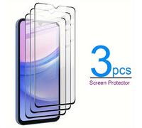 TEMU 3 Piezas Protector de Pantalla con para for Samsung Galaxy A15 A25 A35 A55 A05 A05S A14 A24 A34 A54 A04 A04S A04E A13 4G 5G A23 A33 A53 A73 A52 S23 S21 FE S20 Vidrio Templado