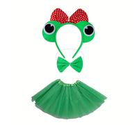 TEMU 3 piezas/set Accesorios de Disfraz de Rana Lindo, //Ropa Tutú Verde con Malla para Fiesta Halloween y Fiestas