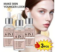 TEMU 3 Piezas Set de Suero Facial 6 en 1 con Ácido Hialurónico, Colágeno, Niacinamida, Péptidos, NAD+BIO, Fórmula de Hidratación , Adecuado para los de Piel , No Irritante, Sin Alcohol